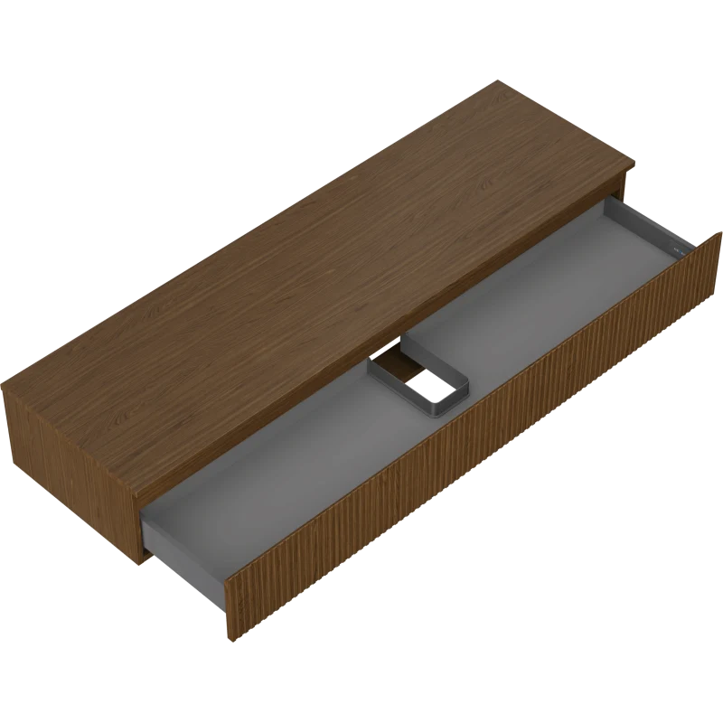 Servantskap 160 cm, Valnøtt, 1 Skuff, Riflet Front, Mexen Rivel – 91A20-16023-1-BFC86