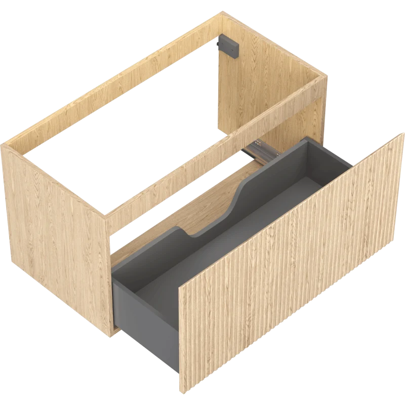 Servantskap 90 cm, Eik, 1 skuff, riflet front, Mexen Rivel – 91A20-09047-1-BF81