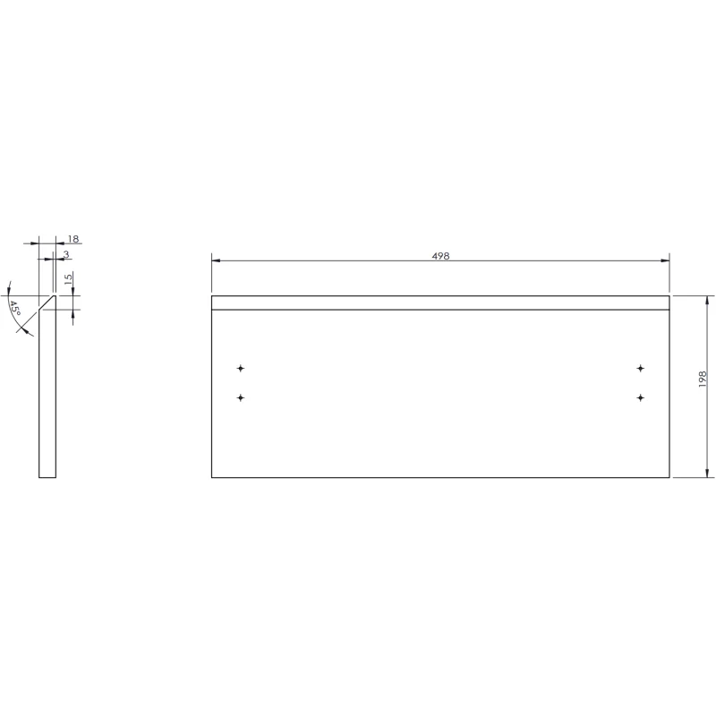 Servantskap 50 cm, Eik, 1 skuff, riflet front, Mexen Rivel – 91A20-05023-1-BF81