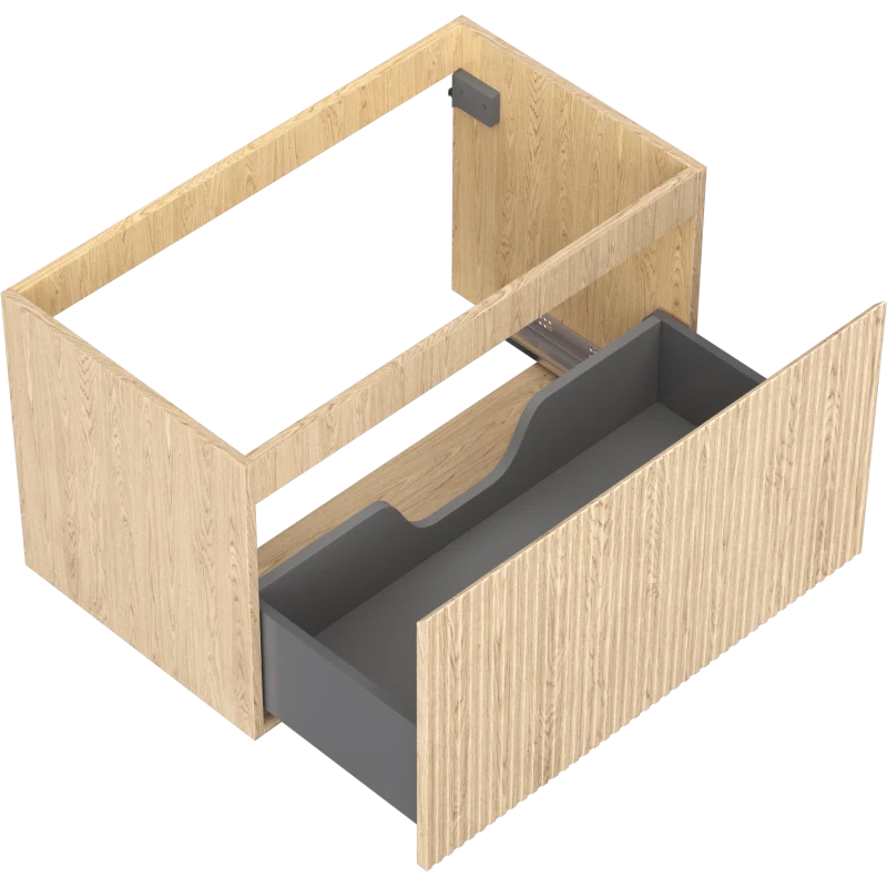 Servantskap 80 cm, Eik, 1 skuff, riflet front, Mexen Rivel – 91A20-08047-1-BF81
