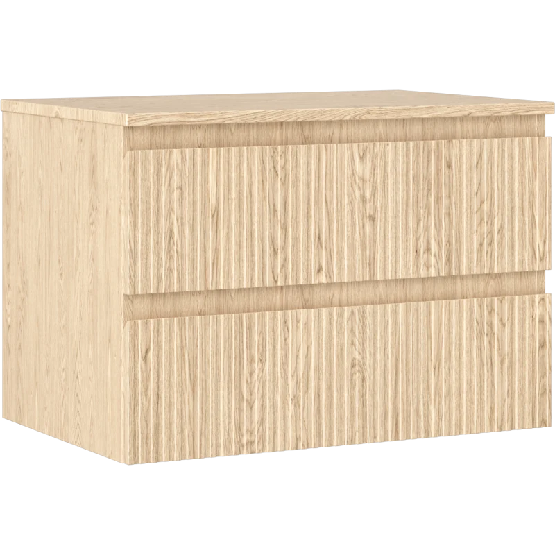 Servantskap 70 cm, Eik, 2 skuffer, riflet front, Mexen Rivel – 91A20-07047-2-BFFC81