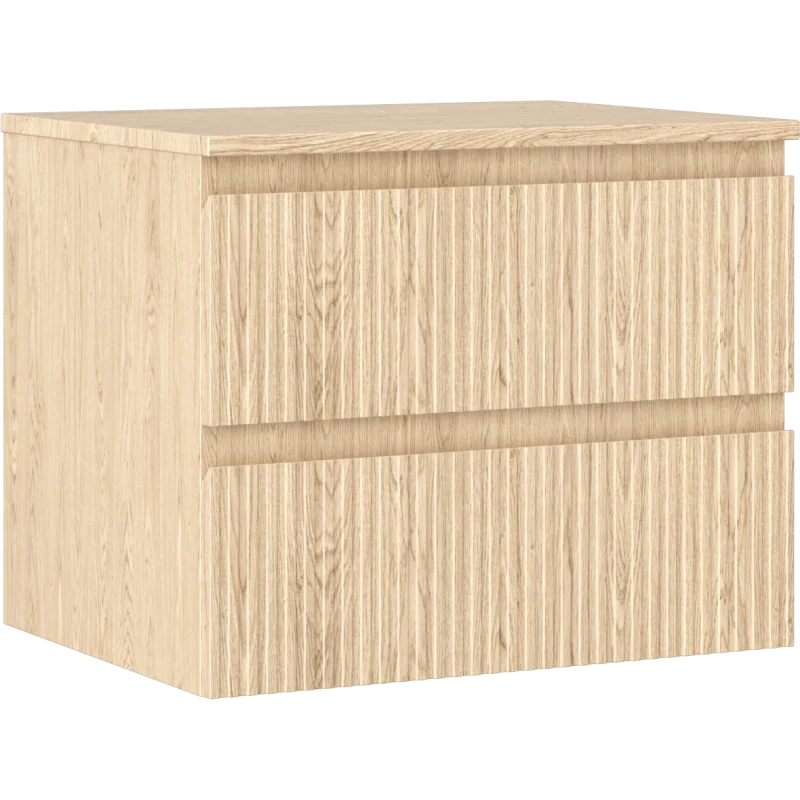 Servantskap 60 cm, Eik, 2 Skuffer, Riflet Front, Mexen Rivel – 91A20-06047-2-BFFC81