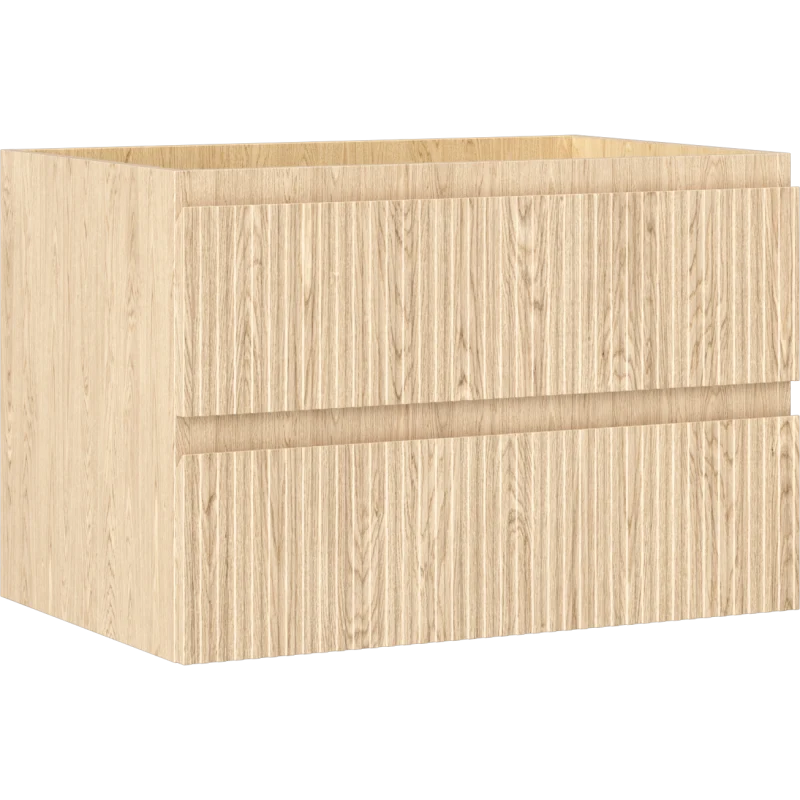 Servantskap 70 cm, Eik, 2 skuffer, riflet front, Mexen Rivel – 91A20-07047-2-BFF81