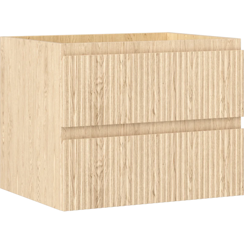 Servantskap 60 cm, Eik, 2 skuffer, riflet front, Mexen Rivel – 91A20-06047-2-BFF81