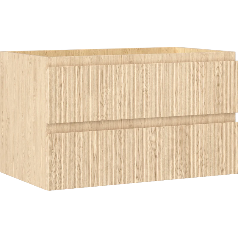 Servantskap 80 cm, Eik, 2 skuffer, riflet front, Mexen Rivel – 91A20-08047-2-BFF81