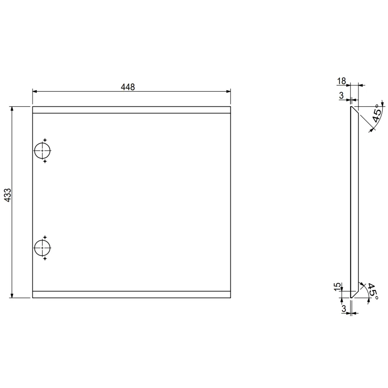 Servantskap 45 cm, Grafitt Matt, 1 Dør, Riflet Front, Mexen Rivel – 91A21-04547-1-BF66