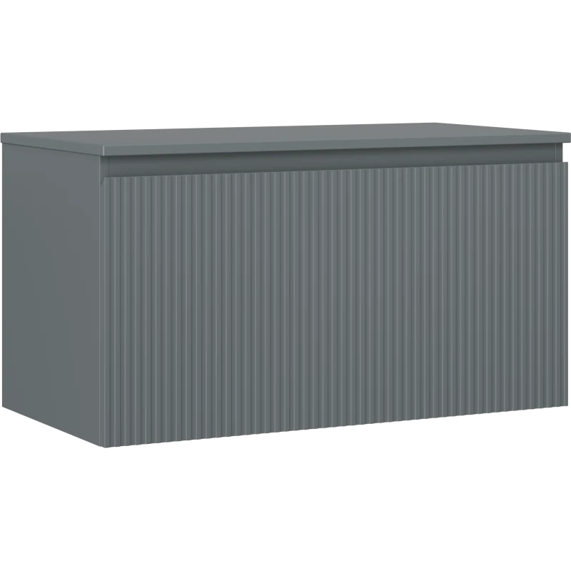 Servantskap 90 cm, Grafitt Matt, 1 Skuff, Riflet Front, Mexen Rivel – 91A20-09047-1-BFC66