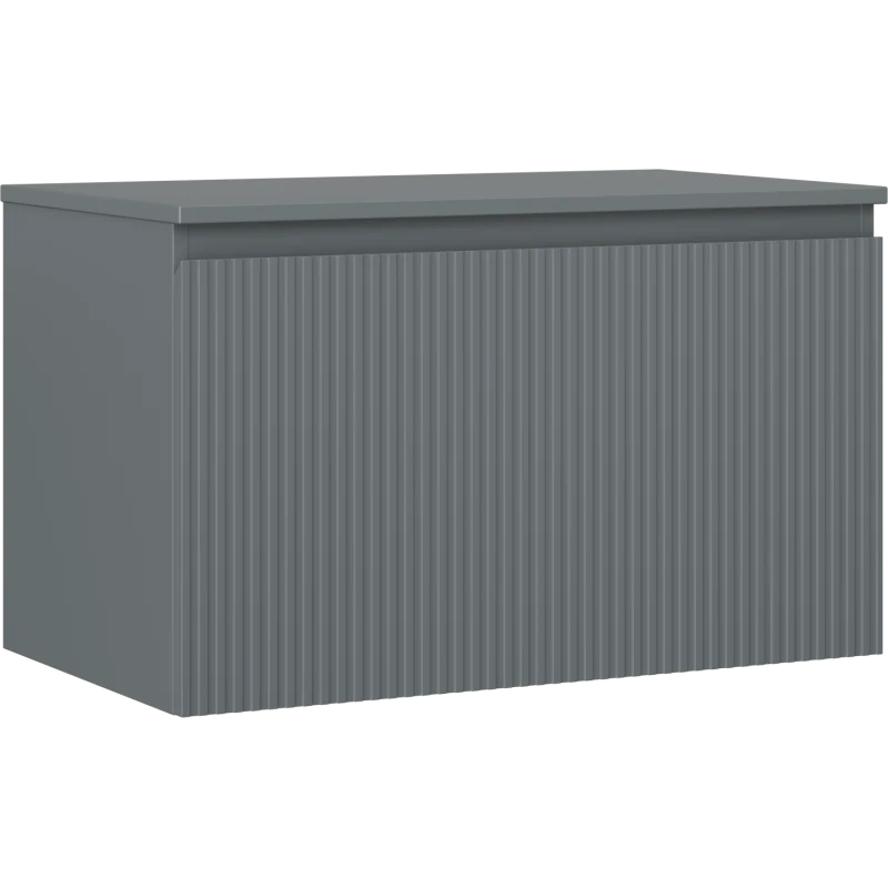 Servantskap 80 cm, Grafitt Matt, 1 Skuff, Riflet Front, Mexen Rivel – 91A20-08047-1-BFC66
