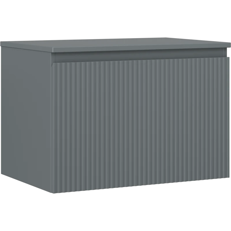 Servantskap 70 cm, Grafitt Matt, 1 Skuff, Riflet Front, Mexen Rivel – 91A20-07047-1-BFC66