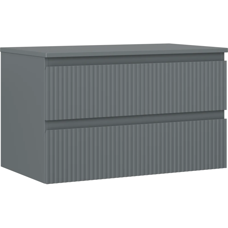 Servantskap 80 cm, Grafitt Matt, 2 Skuffer, Mexen Rivel – 91A20-08047-2-BFFC66