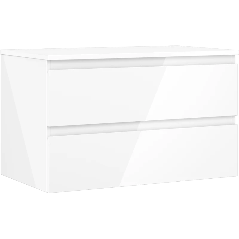 Servantskap 80 cm, Hvit Høyglans, 2 Skuffer, Mexen Orio – 91A10-08047-2-BFFC00