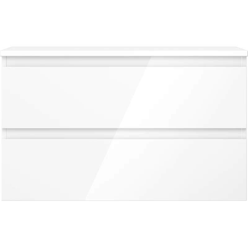 Servantskap 80 cm, Hvit Høyglans, 2 Skuffer, Mexen Orio – 91A10-08047-2-BFFC00