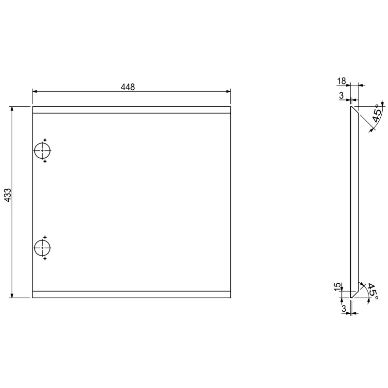 Servantskap 45 cm, Hvit Matt, 1 Dør, Riflet Front, Mexen Rivel – 91A21-04547-1-BF01