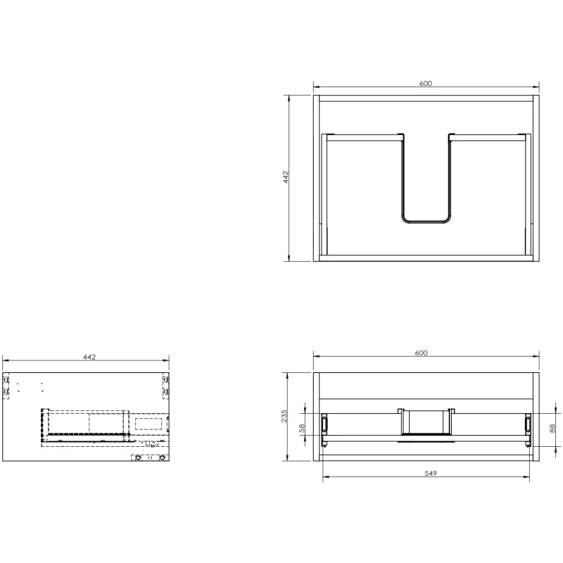 Servantskap 60 cm, Hvit Matt, 1 Skuff, Mexen Orio – 91A10-06023-1-BF01