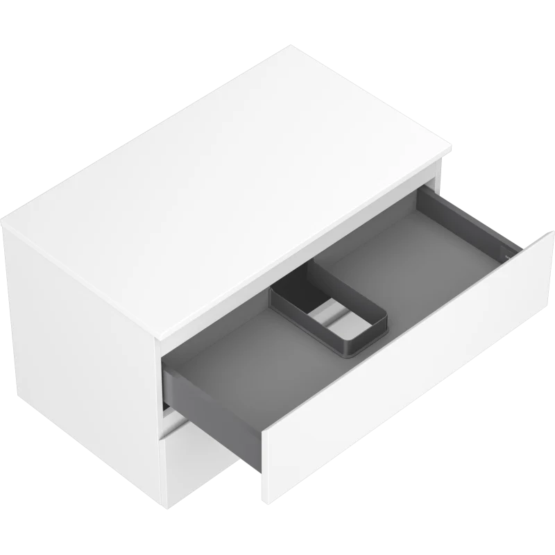 Servantskap 80 cm, Hvit Matt, 2 Skuffer, Mexen Orio – 91A10-08047-2-BFFC01