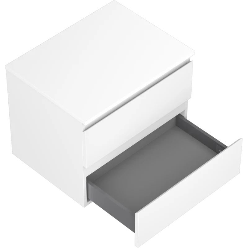Servantskap 60 cm, Hvit Matt, 2 Skuffer, Mexen Orio – 91A10-06047-2-BFFC01