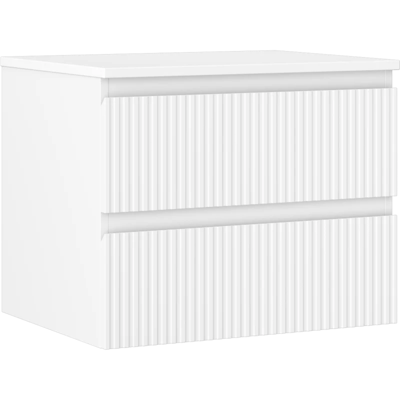 Servantskap 60 cm, Hvit Matt, 2 Skuffer, Mexen Rivel – 91A20-06047-2-BFFC01