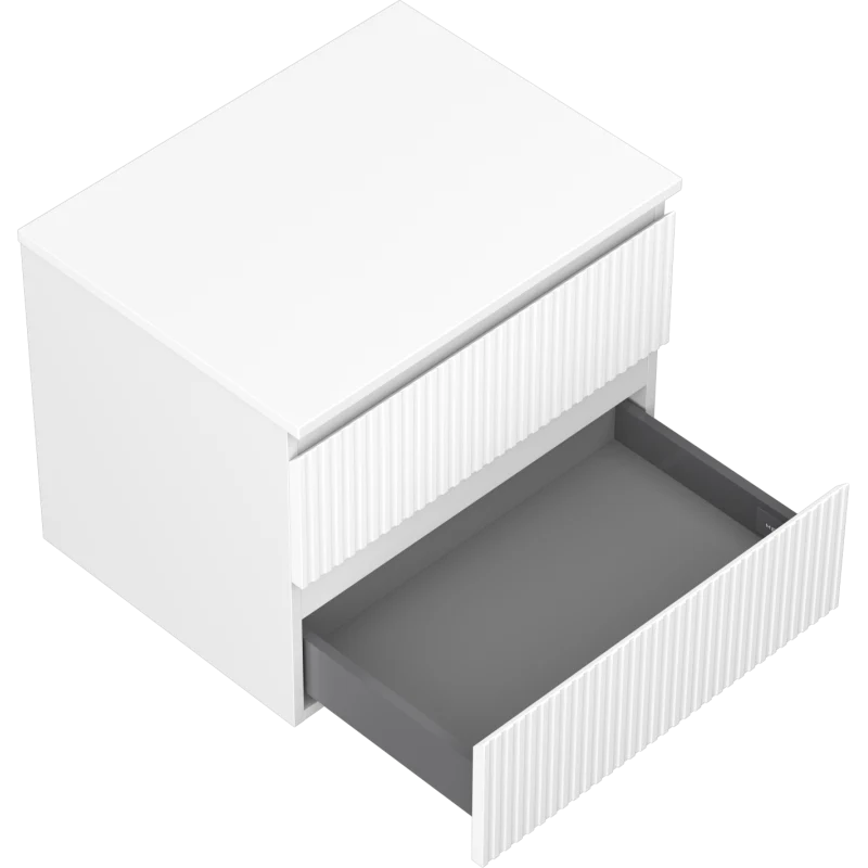 Servantskap 60 cm, Hvit Matt, 2 Skuffer, Mexen Rivel – 91A20-06047-2-BFFC01