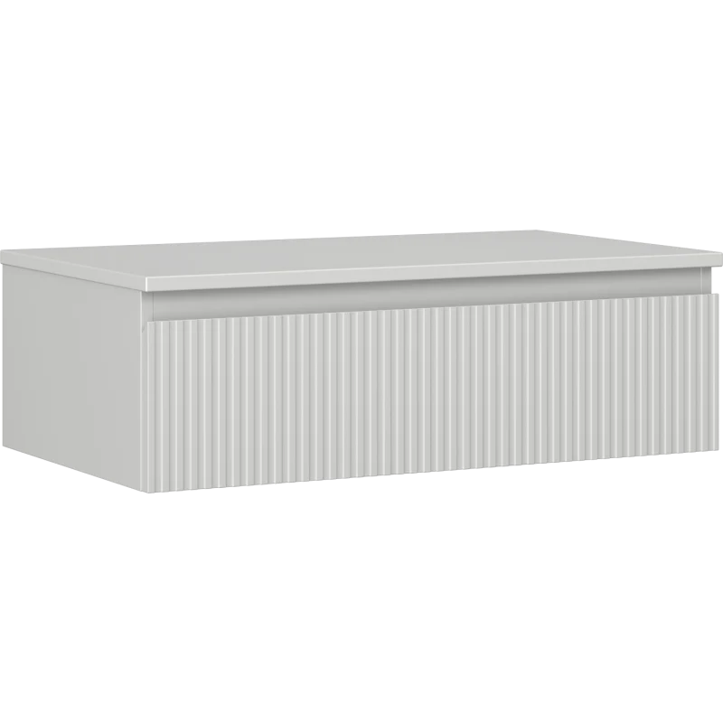 Servantskap 80 cm, Grå Matt, 1 Skuff, Riflet Front, Mexen Rivel – 91A20-08023-1-BFC62