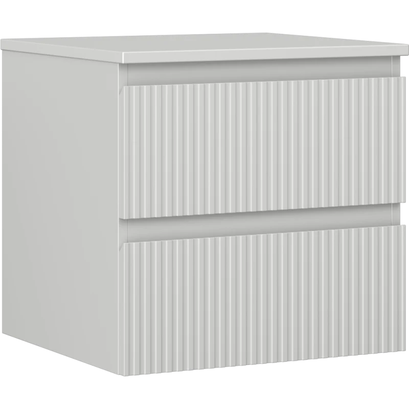 Servantskap 50 cm, Grå Matt, 2 Skuffer, Riflet Front, Mexen Rivel – 91A20-05047-2-BFFC62