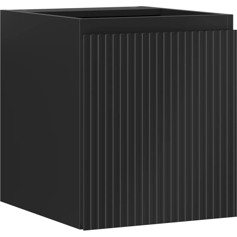Servantskap 40 cm, Svart Matt, 1 Dør, Riflet Front, Mexen Rivel – 91A21-04047-1-BF71