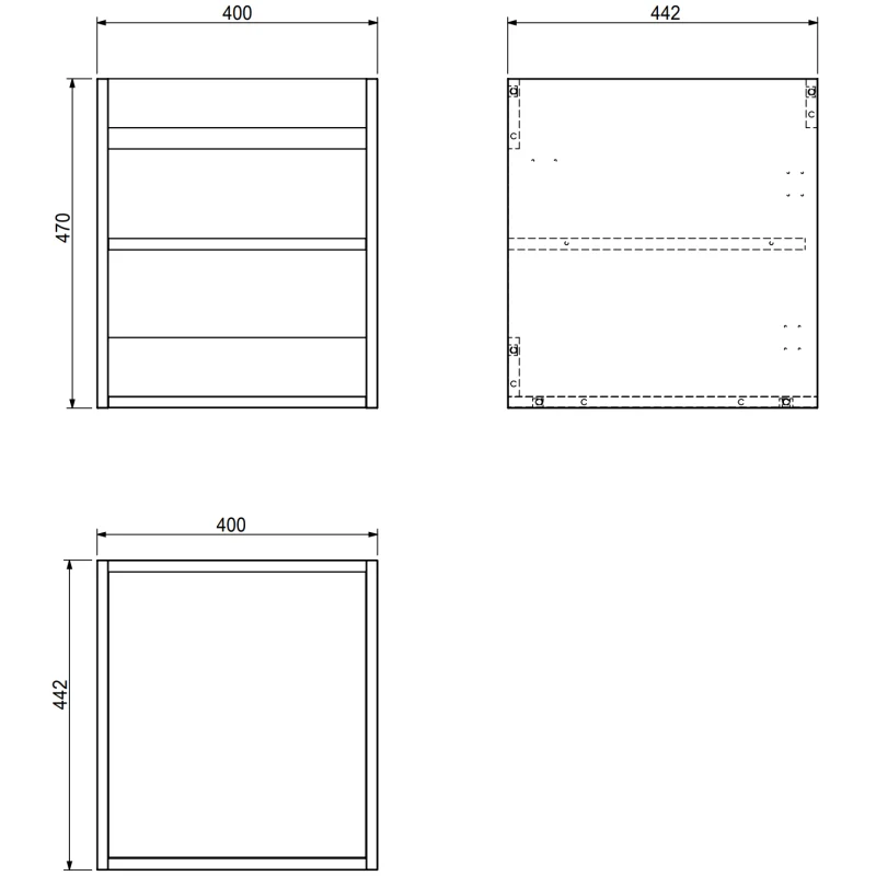 Servantskap 40 cm, Svart Matt, 1 Dør, Riflet Front, Mexen Rivel – 91A21-04047-1-BF71