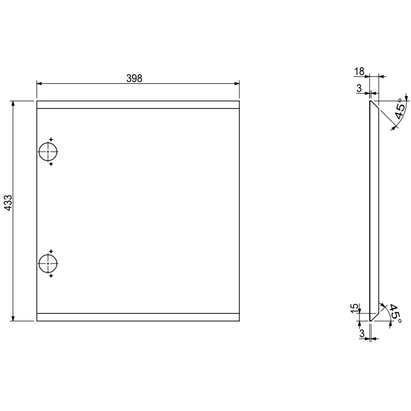 Servantskap 40 cm, Svart Matt, 1 Dør, Riflet Front, Mexen Rivel – 91A21-04047-1-BF71