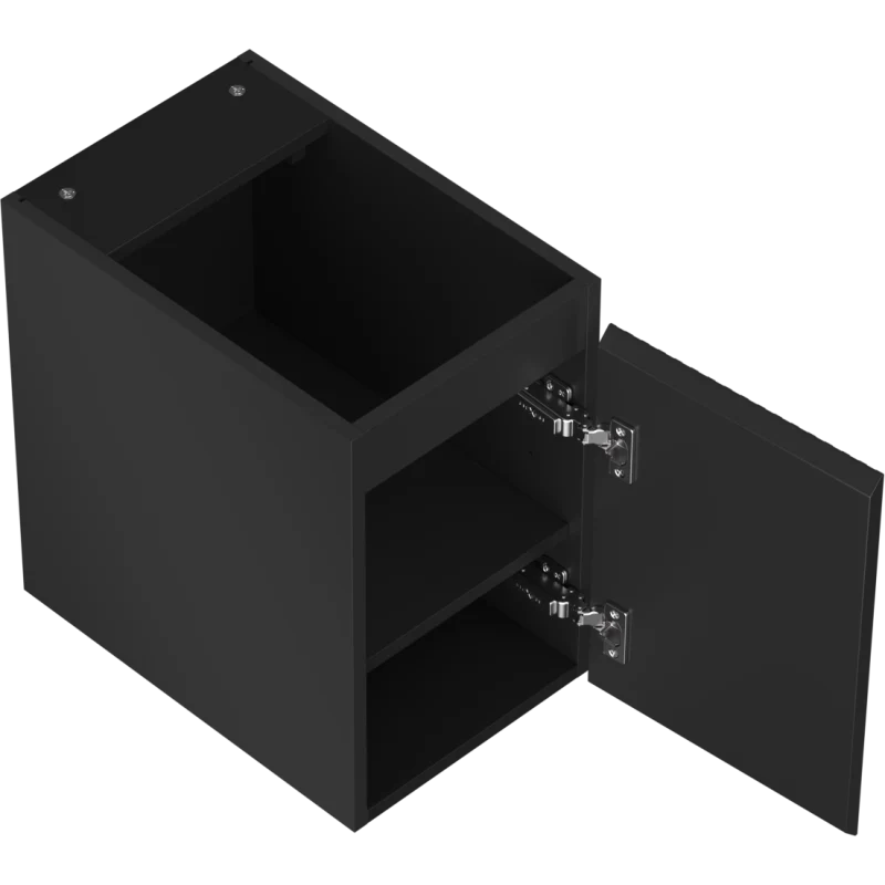 Servantskap 30 cm, Svart Matt, 1 Dør, Riflet Front, Mexen Rivel – 91A21-03047-1-BF71