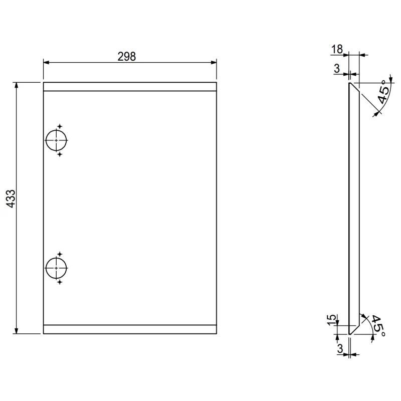 Servantskap 30 cm, Svart Matt, 1 Dør, Riflet Front, Mexen Rivel – 91A21-03047-1-BF71