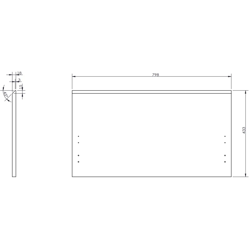 Servantskap 80 cm, Valnøtt, 1 skuff, riflet front, Mexen Rivel – 91A20-08047-1-BF86
