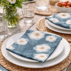 Servietter blue flower - 20 stk