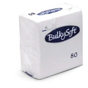 SERVIETTER 33 X 33, 3 LAGS HVIT BULKY SOFT - 80 STK