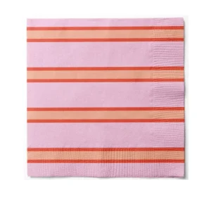 Servietter oransje stripe - 20 stk