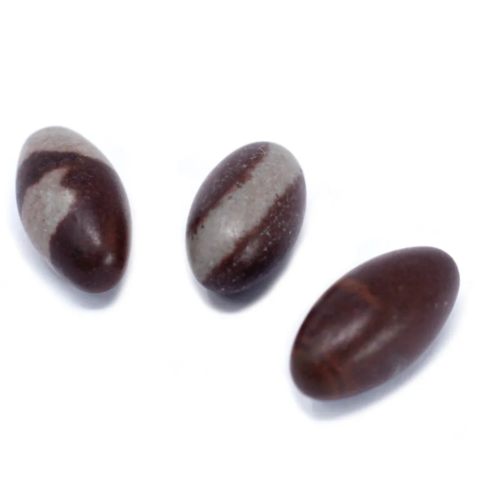 Shiva Lingam steiner 1 tomme sett med 3