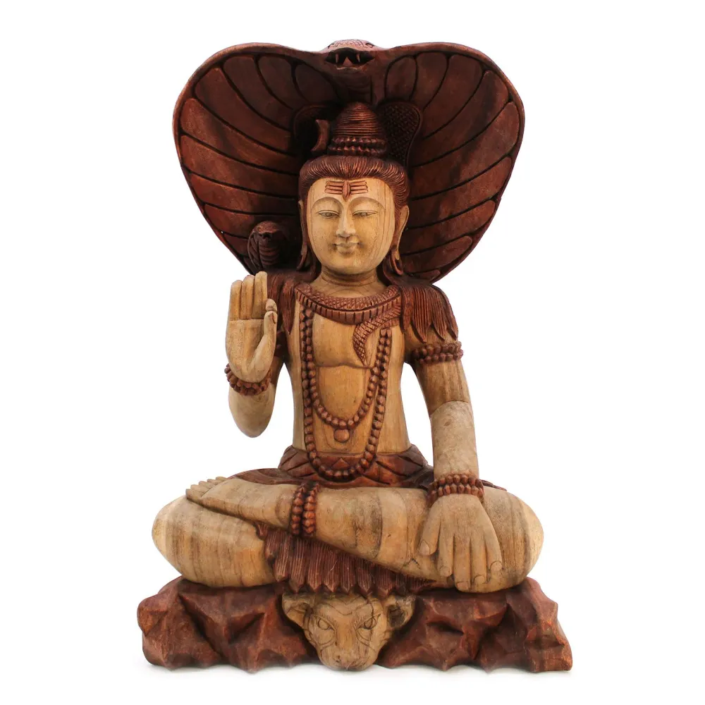Tre Shiva-statue med kobra 50cm