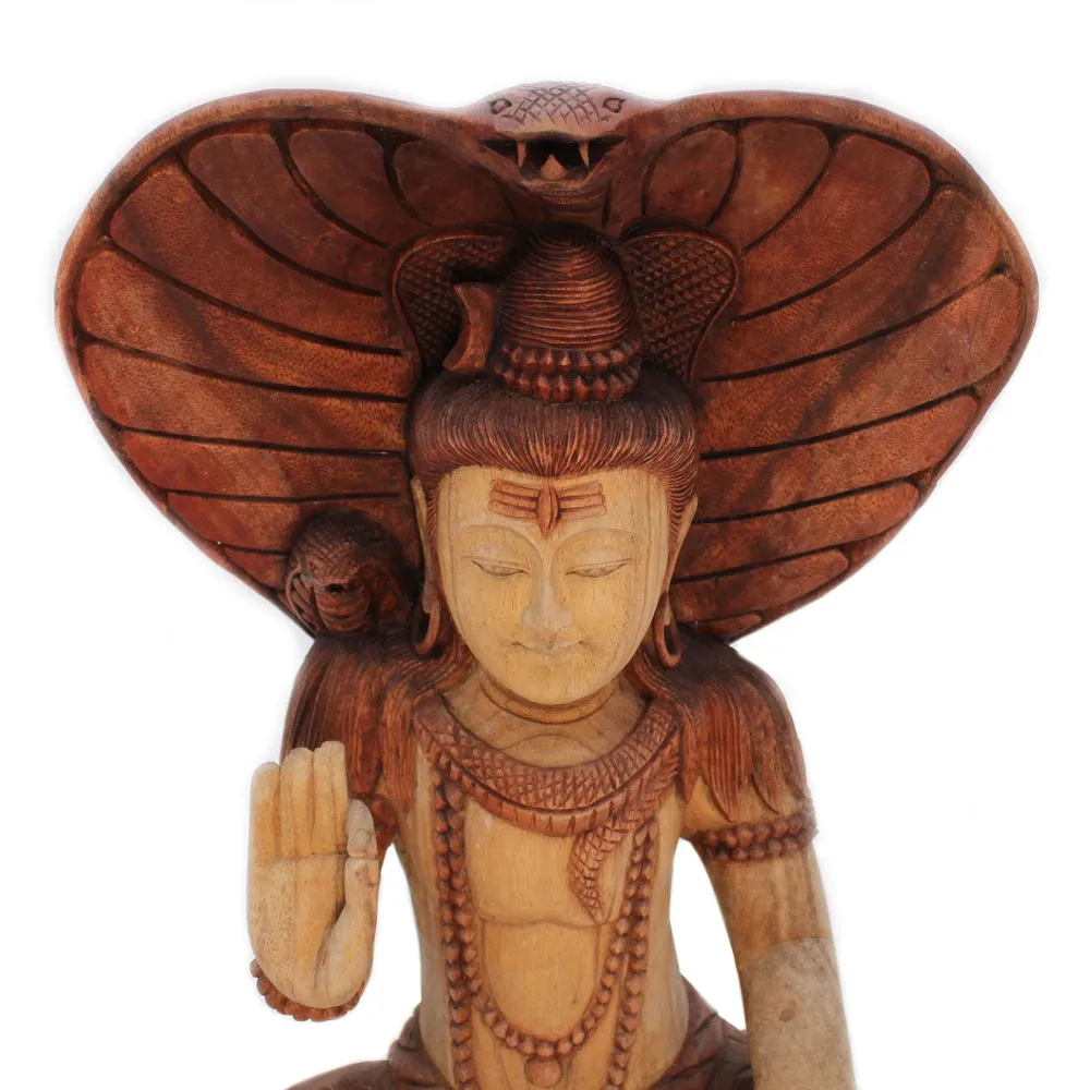 Tre Shiva-statue med kobra 50cm