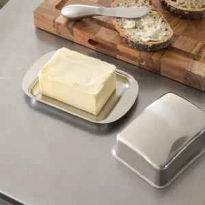 Smørboks med lokk - Rustfritt stål