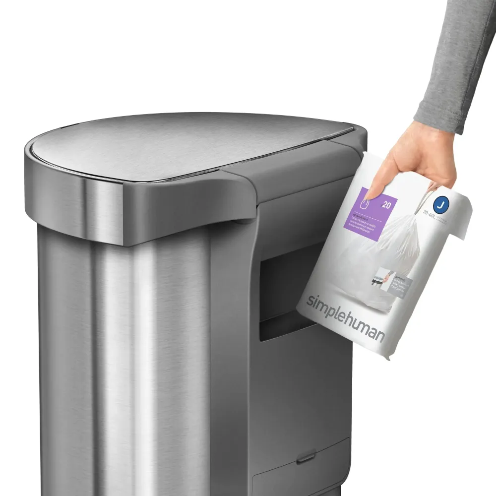 Halvrund søppelkasse med sensor 45 L.