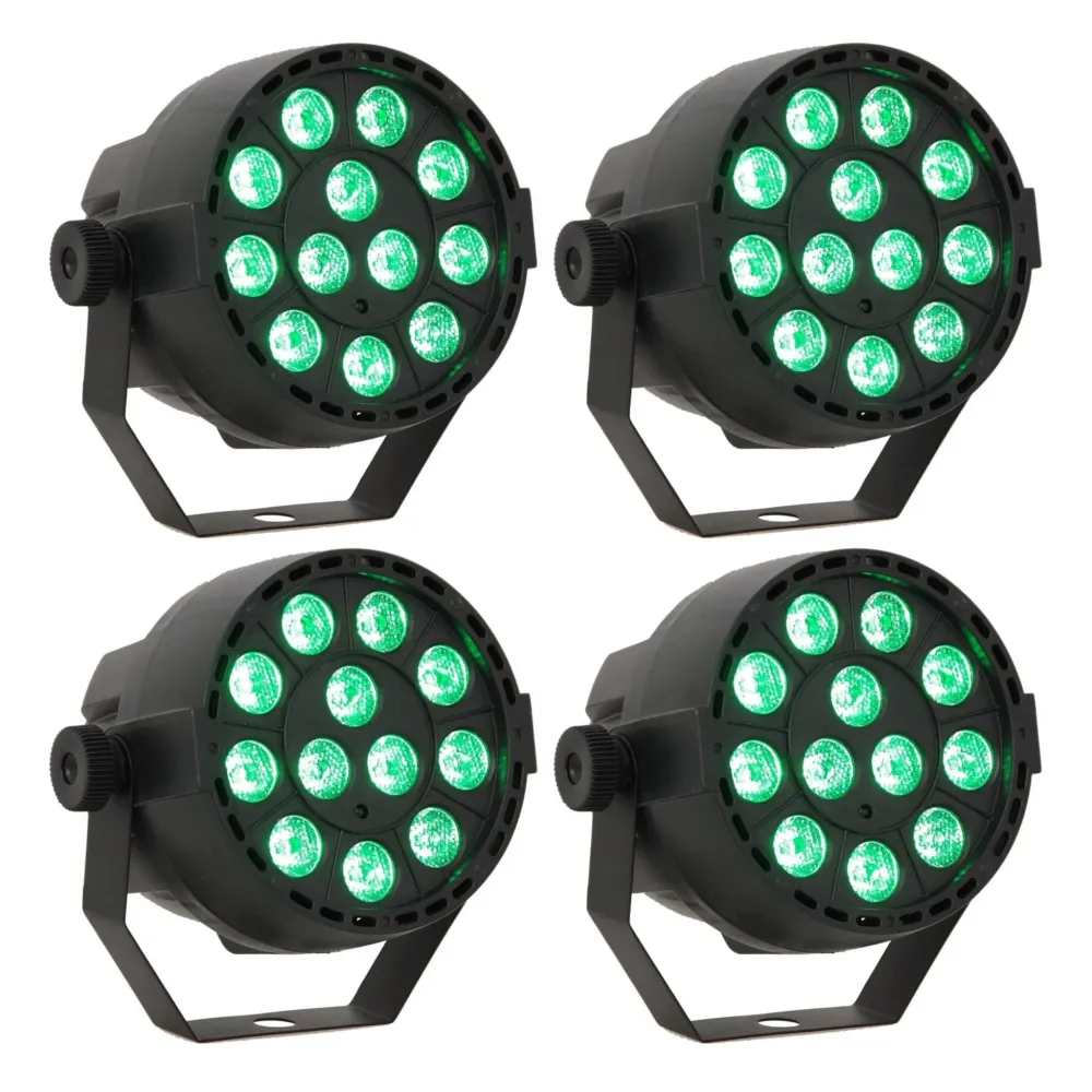 LED Spot Multicolor m. fjernbetjening (12x3W) 4 Stk. Bundle