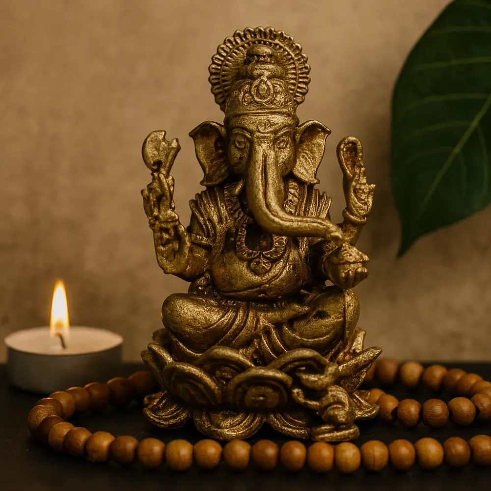 Liten messing Ganesha-figur statue, 37mm, 22g