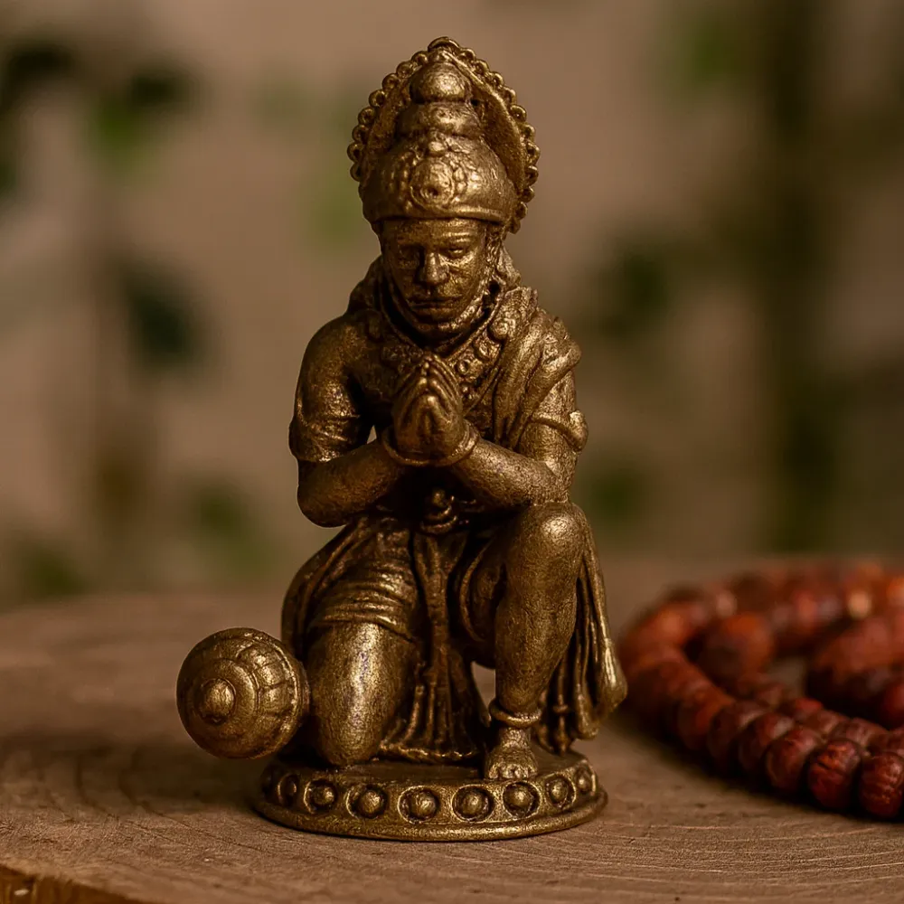 Miniatyr messing Hanuman-statue, 36 mm 30 g