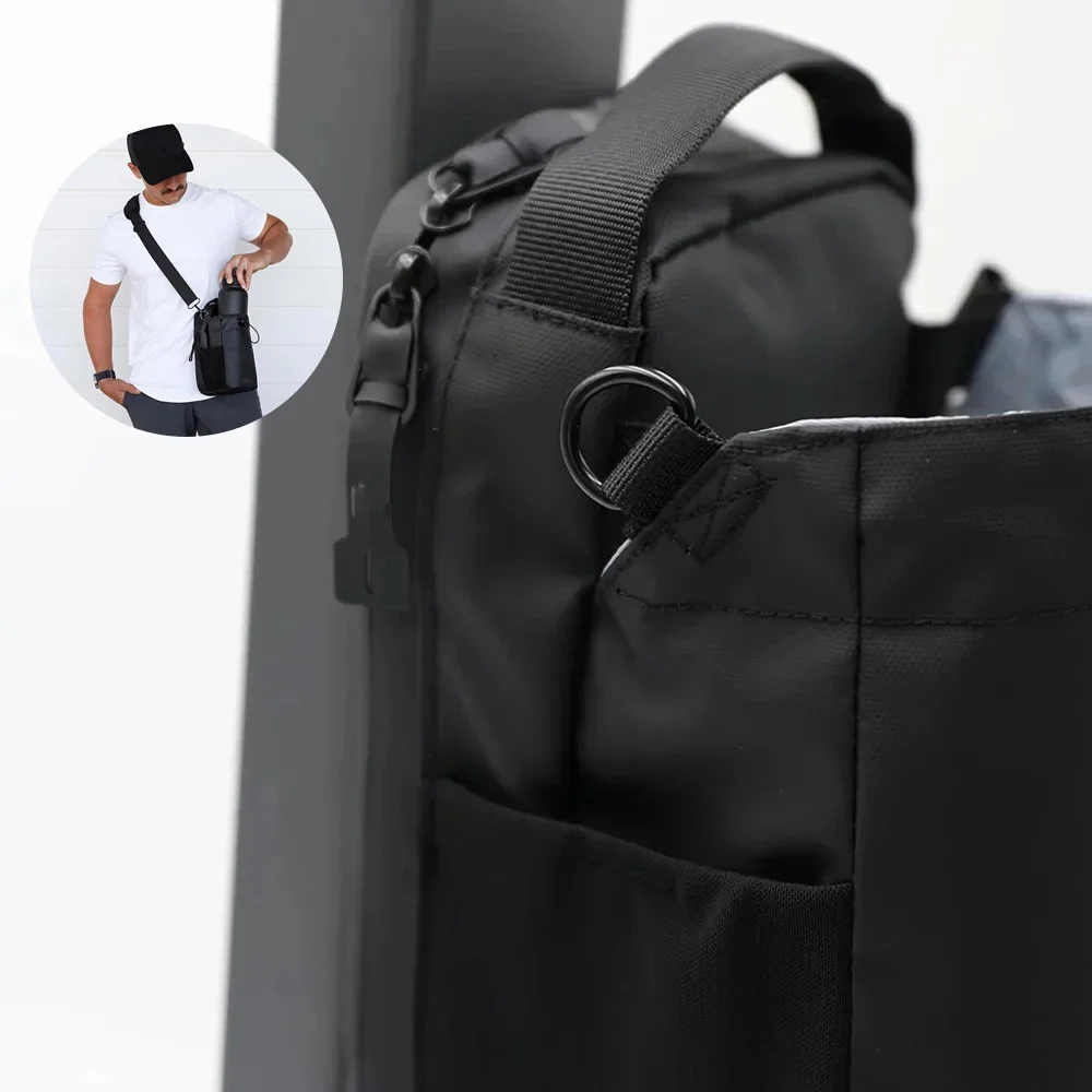 Magnetisk vannflaskeholder treningsstudio - Hands-Free Hydration Bag med telefonlomme