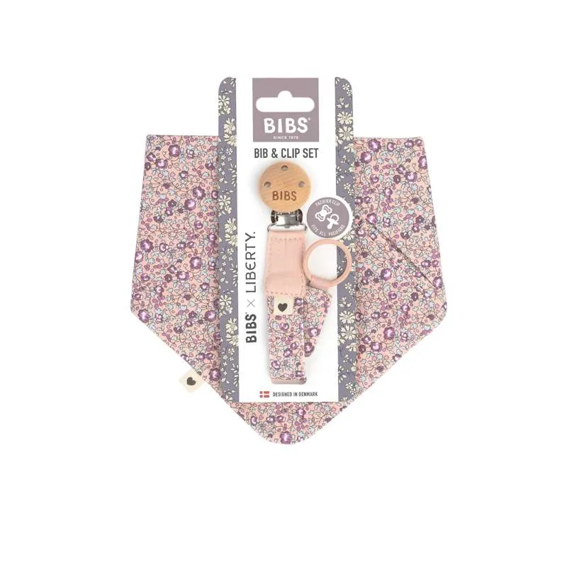 BIBS Tilbehør - Bandana Smekke og Suttelenke - Liberty - Eloise/Blush