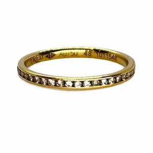 Halv-evighetsring FRED gult gull og diamanter 0,21 ct