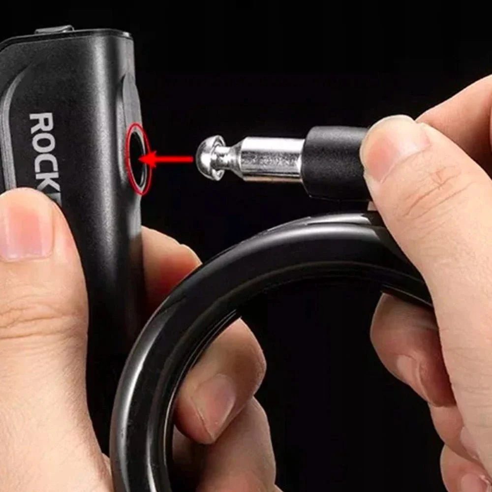 Rockbros sykkellås RKS515-BK med 1,1 m nøkkel - svart