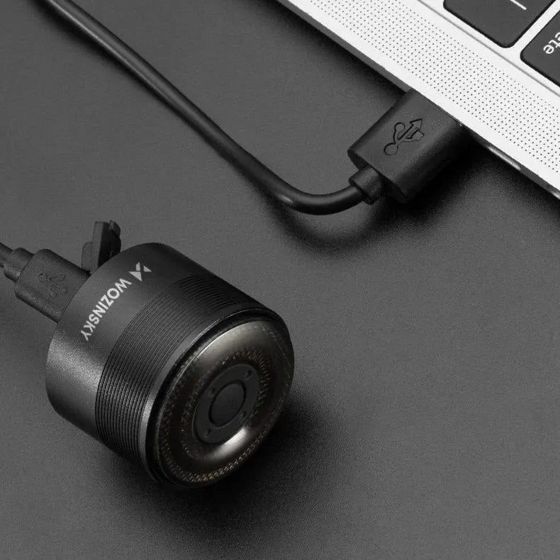 LED sykkel baklys med USB-C lading, rødt lys, 5 moduser