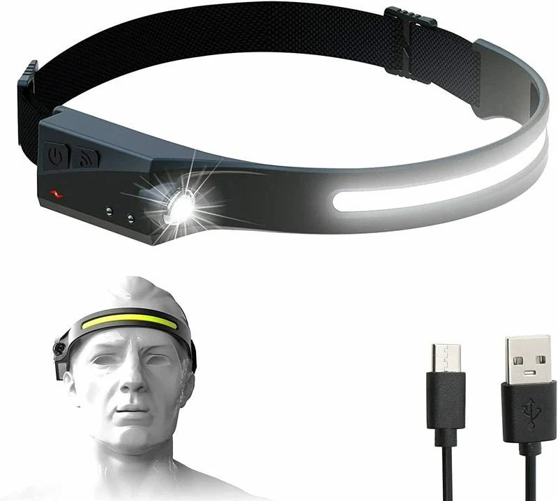 LED-hodelykt med bevegelsessensor IPX4 USB-C 1200 mAh