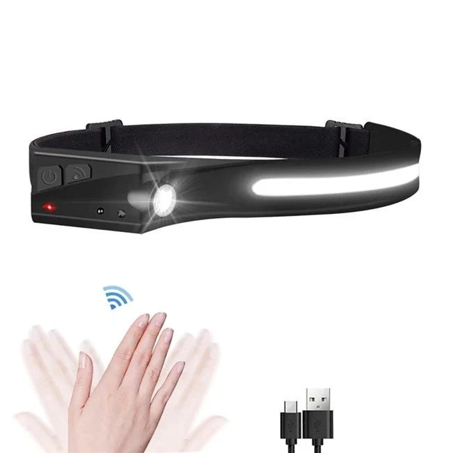 LED-hodelykt med bevegelsessensor IPX4 USB-C 1200 mAh
