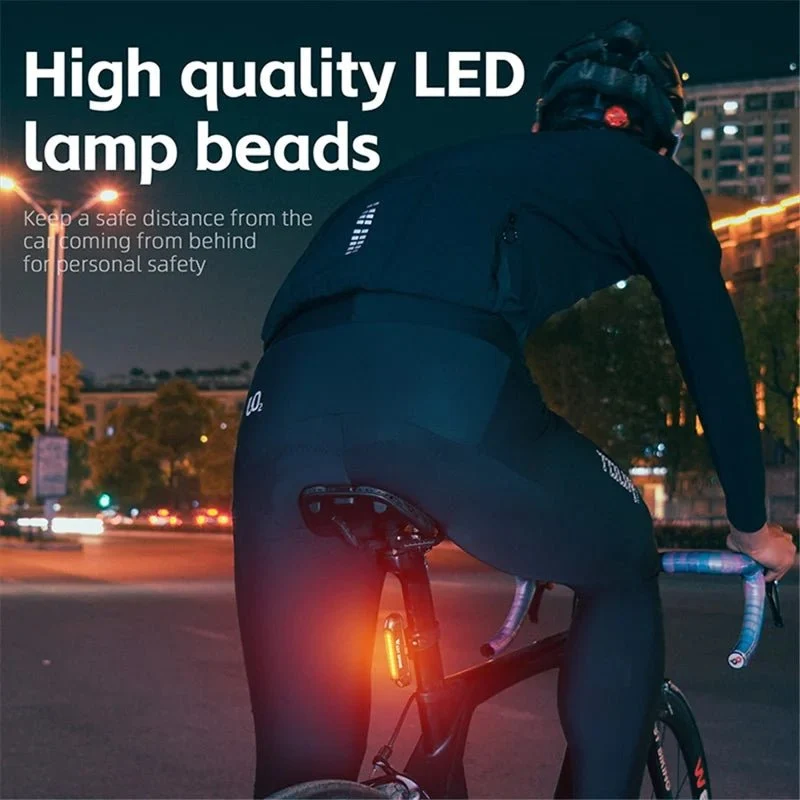 Lyssterk LED-sykkel baklys med USB, sykkelvarsellampe - T2