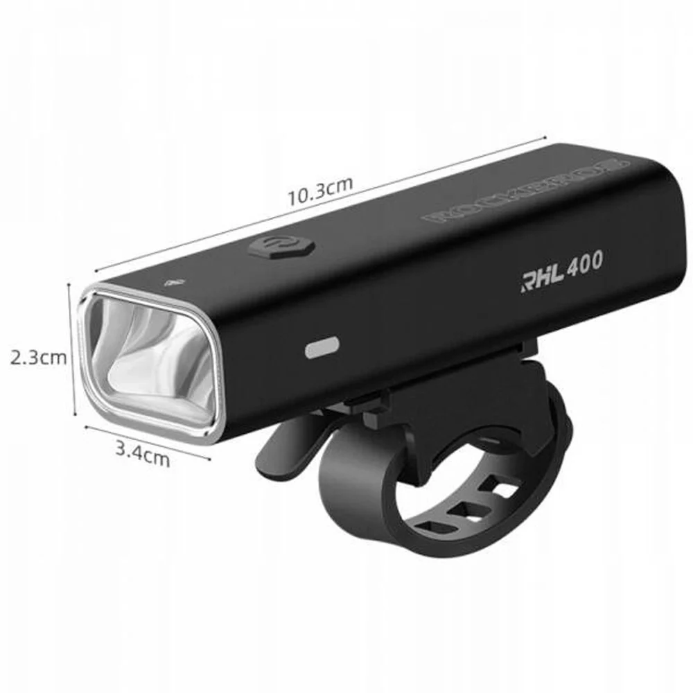 Rockbros sykkellykt foran 400 lm + mikro-USB-kabel - USB-